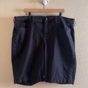 NYDJ Briella Black Bermuda High Rise Jean Shorts Size 22W